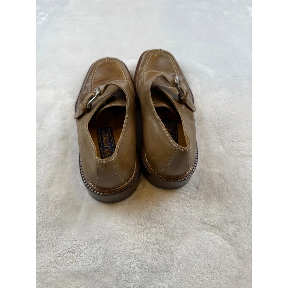 Caporicci Linea Blue Monk Strap Dress‎ Shoes Leather Square Toe Made in Italy